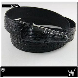 Crocodile-shaped Genuine-leather Belt