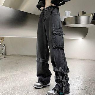 Belted Cargo Jeans