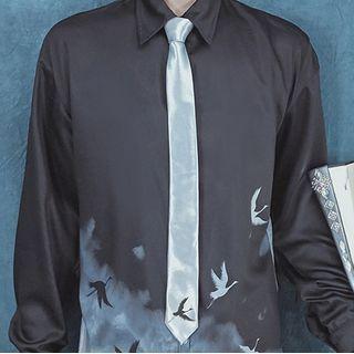 Crane Print Tie