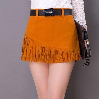 Fringed Knit Skort