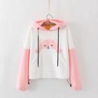 Dog Print Color-block Long-sleeve Sweater