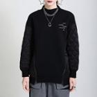 Quilted Panel Zip Sweatshirt Black - One Size