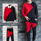 Set: Two-tone Pullover + Sweatpants