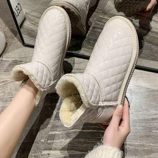 Quilted Fluffy-lined Short Snow Boots