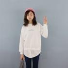 Lettering Mock Two Piece Sweatshirt