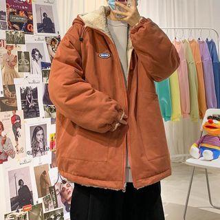 Reversible Shearling Patch Zipped Jacket