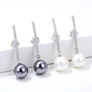 Swarovski Element Crystal Faux Pearl Drop Earring