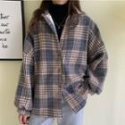Plaid Shirt Jacket / Turtleneck Top