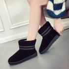 Knitted Panel Short Snow Boots