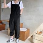 Cargo-pocket Jogger Overall Pants Black - One Size