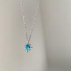 Rhinestone Star Pendant Necklace L346 - Necklace - Silver - One Size