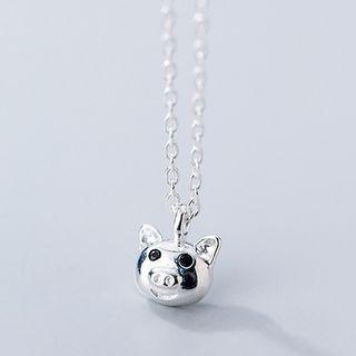 925 Sterling Silver Pig Pendant Necklace S925 Sterling Silver Pendant Necklace - One Size