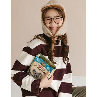 Elbow-patch Striped Pullover