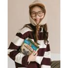 Elbow-patch Striped Pullover