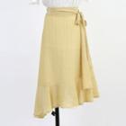 Tie-waist Asymmetric Hem Midi Skirt