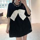 Short-sleeve Bow Front T-shirt Dress