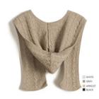 Hooded Cable Knit Shawl