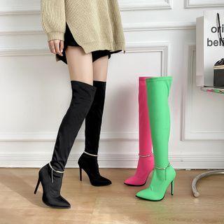 Pointy-toe Stilettos-heel Over-the-knee Boots
