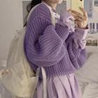 Chunky Knit Sweater Purple - One Size