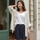 Wide-sleeve Patterned Robe Cardigan