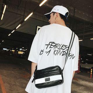 Faux Leather Shoulder Bag Black - One Size