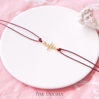 Alloy Heartbeat Choker Wine Red - One Size