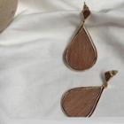 Wooden Drop Earring Earrings - Brown - One Size