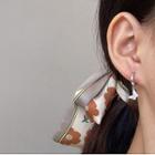 Butterfly Rhinestone Chained Asymmetrical Dangle Earring 1 Pair - Silver - One Size