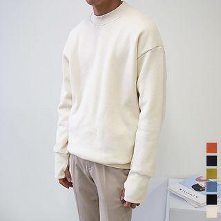High-neck Thumb-hole Napped Sweatshirt
