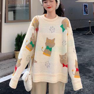 Cartoon Long-sleeve Knit Sweater