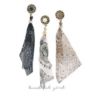 Paisley Chiffon Scarf Dangle Earrings