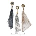 Paisley Chiffon Scarf Dangle Earrings