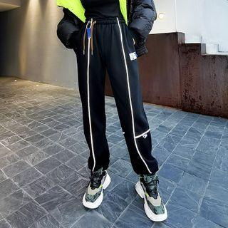 Reflective Trim Drawstring Sweatpants