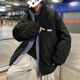 Quilted Mock Two-piece Zip-up Jacket