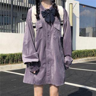 Long Sleeve Oversized Corduroy Shirt
