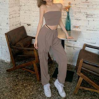 Lace Up Tube Top / Harem Pants