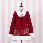 Panel Frog Buttoned Fleece-lined Coatdress