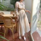 V-neck Lace-detail A-line Dress One Size