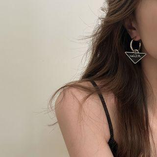 Lettering Triangle Alloy Dangle Earring