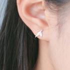 Mermaid Tail Faux Crystal Asymmetrical Sterling Silver Earring 1 Pair - Earrings - Mermaid Tail - Blue & Silver - One Size