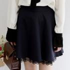 Lace-hem Flared Miniskirt