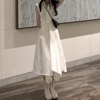 Sleeveless Gather Waist Maxi Dress