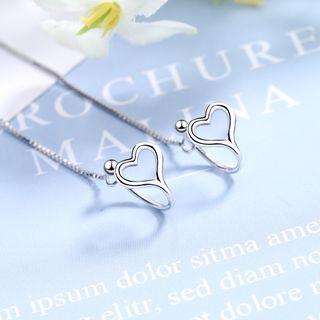 Alloy Heart Earring 1 Pair - Silver - One Size