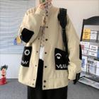 Cartoon Print Snap-button Jacket
