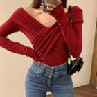 One-shoulder Twisted Sweater