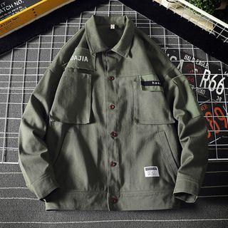 Lettering Pocket Detail Button Jacket