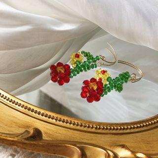 Acrylic Bead Flower Dangle Earring