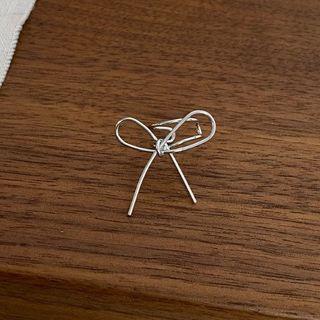 Bow Alloy Cuff Earring 1 Pc - Silver - One Size