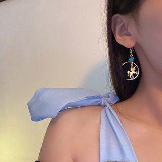 Unicorn Alloy Dangle Earring 1 Pair - Hook Earring - Blue & Gold - One Size