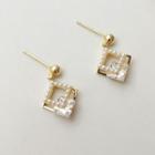 Faux Pearl Square Dangle Earring 1 Pair - Faux Pearl Square Dangle Earring - One Size